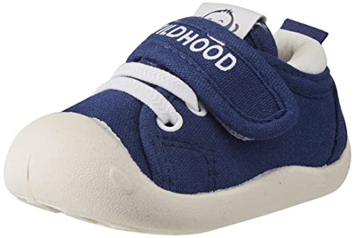 DEBAIJIA Lauflernschuhe Babyschuhe 1-4 Jahre Kinder Schuhe Jungen Mädchen Weiche Sohle rutschfeste Segeltuch Turnschuhe Marine 18 EU von DEBAIJIA