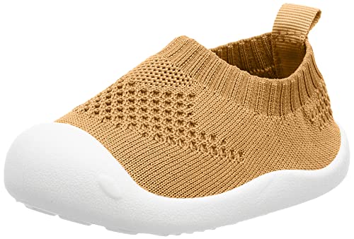 DEBAIJIA Lauflernschuhe Babyschuhe Kinder Schuhe Jungen Mädchen Weiche Sohle Segeltuch Turnschuhe, Bm02 Gelb, 19 von DEBAIJIA