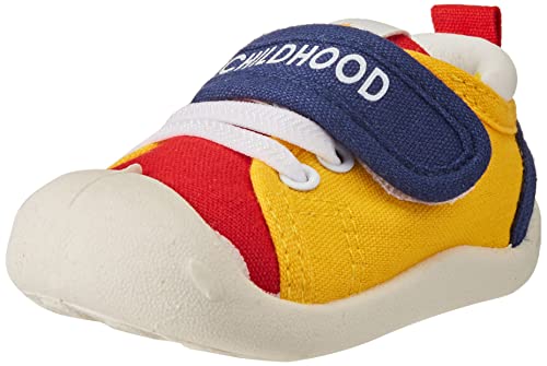 DEBAIJIA Lauflernschuhe Babyschuhe Kinder Schuhe Jungen Mädchen Weiche Sohle Segeltuch Turnschuhe, Bm01 Gelb Rot, 15 von DEBAIJIA