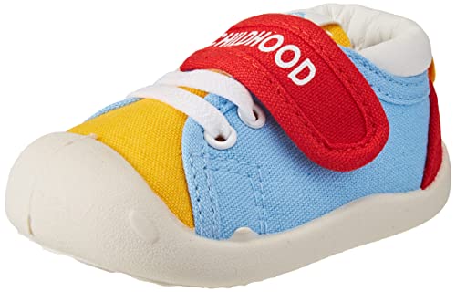 DEBAIJIA Lauflernschuhe Babyschuhe Kinder Schuhe Jungen Mädchen Weiche Sohle Segeltuch Turnschuhe, Bm01 Himmelblau Gelb, 21 von DEBAIJIA