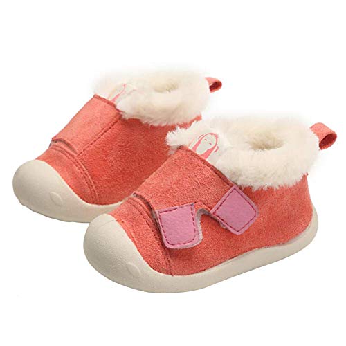 DEBAIJIA Lauflernschuhe Babyschuhe Kinder Schuhe Jungen Mädchen Weiche Sohle Segeltuch Turnschuhe, Bm03 F W Pink, 23 von DEBAIJIA