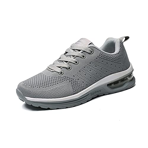 DEBAIJIA Laufschuhe Damen Sneaker Turnschuhe Herren Sportschuhe Atmungsaktiv rutschfeste Freizeitschuhe Straßenlaufschuhe Jogging Unisex EU 36 Grau von DEBAIJIA