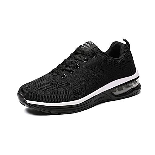 DEBAIJIA Laufschuhe Damen Sneaker Turnschuhe Herren Sportschuhe Atmungsaktiv rutschfeste Freizeitschuhe Straßenlaufschuhe Jogging Unisex EU 41 Schwarz von DEBAIJIA