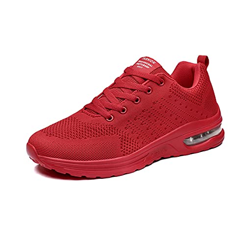 DEBAIJIA Laufschuhe Damen Sneaker Turnschuhe Herren Sportschuhe Atmungsaktiv rutschfeste Freizeitschuhe Straßenlaufschuhe Jogging Unisex EU 44 Rot von DEBAIJIA