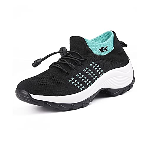 DEBAIJIA Laufschuhe Damen Turnschuhe Atmungsaktiv Sportschuhe rutschfeste Sneaker Freizeitschuhe Joggingschuhe Straßenlaufschuhe EU 38 Grün von DEBAIJIA