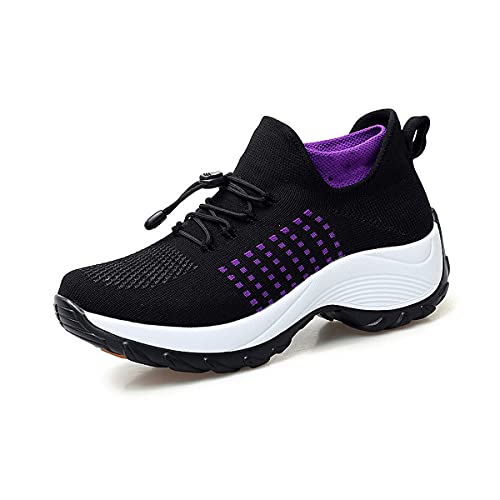 DEBAIJIA Laufschuhe Damen Turnschuhe Atmungsaktiv Sportschuhe rutschfeste Sneaker Freizeitschuhe Joggingschuhe Straßenlaufschuhe EU 39 Purple von DEBAIJIA