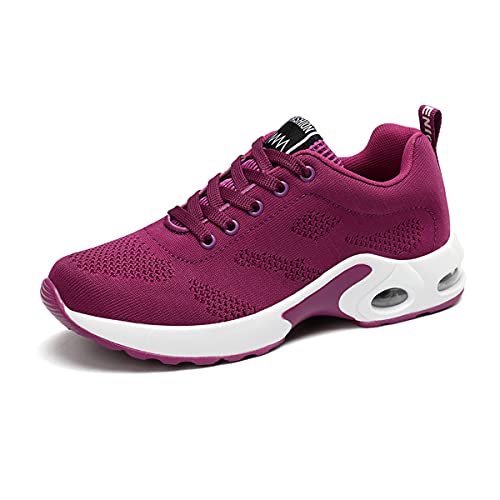 DEBAIJIA Laufschuhe Damen Turnschuhe Atmungsaktiv Sportschuhe rutschfeste Sneaker Freizeitschuhe Straßenlaufschuhe Joggingschuhe EU 35 Lila von DEBAIJIA