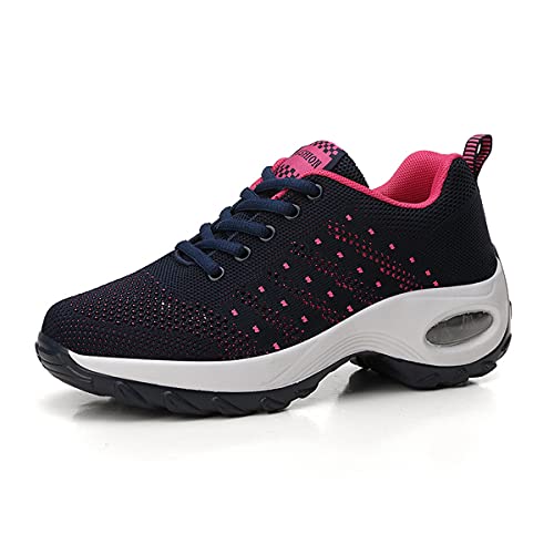 DEBAIJIA Laufschuhe Damen Turnschuhe Atmungsaktiv Sportschuhe rutschfeste Sneaker Freizeitschuhe Straßenlaufschuhe Joggingschuhe EU 38 Dunkles Blau von DEBAIJIA