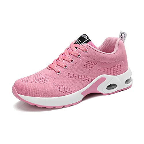 DEBAIJIA Laufschuhe Damen Turnschuhe Atmungsaktiv Sportschuhe rutschfeste Sneaker Freizeitschuhe Straßenlaufschuhe Joggingschuhe EU 40 Rosa von DEBAIJIA