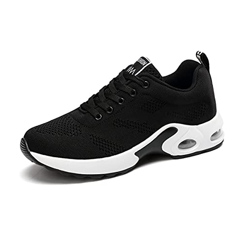 DEBAIJIA Laufschuhe Damen Turnschuhe Atmungsaktiv Sportschuhe rutschfeste Sneaker Freizeitschuhe Straßenlaufschuhe Joggingschuhe EU 40 Schwarz01 von DEBAIJIA