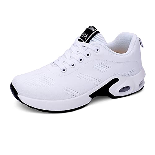 DEBAIJIA Laufschuhe Damen Turnschuhe Atmungsaktiv Sportschuhe rutschfeste Sneaker Freizeitschuhe Straßenlaufschuhe Joggingschuhe EU 40 Weiß von DEBAIJIA