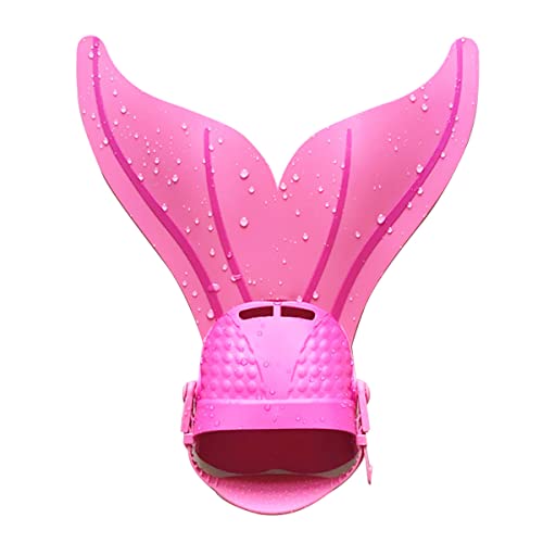 DEBAIJIA Mädchen Flipper Tauchen Meerjungfrauenflosse Kinder Schwimmen Training Monofin Jungen Schwimmflossen Meerjungfrau Flossen（D-(40 * 44CM)-F107-Rosa von DEBAIJIA