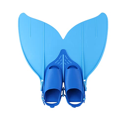 DEBAIJIA Mädchen Flipper Tauchen Meerjungfrauenflosse Kinder Schwimmen Training Monofin Jungen Schwimmflossen Meerjungfrau Flossen（E-(47 * 49CM)-F108-Blau von DEBAIJIA