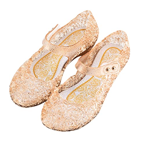 DEBAIJIA Mädchen Gelee Prinzessin Schuhe Glanz Kristall für Kinder Sandalen Niedlich Party Tanzen Schuhe EU 27 Kind Gelb von DEBAIJIA