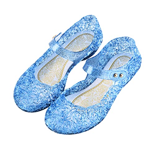 DEBAIJIA Mädchen Gelee Prinzessin Schuhe Glanz Kristall für Kinder Sandalen Niedlich Party Tanzen Schuhe EU 31 Kind Blau von DEBAIJIA