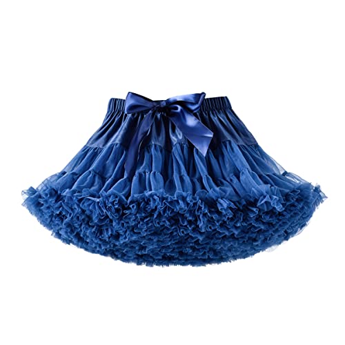 DEBAIJIA Mädchen Rock Niedliche Tutu Röckchen für Tanz Karneval Faschingskostüme Mode Bauschiger Baby Kinder Marineblau L von DEBAIJIA