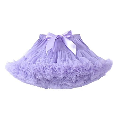 DEBAIJIA Mädchen Rock Niedliche Tutu Röckchen für Tanz Karneval Faschingskostüme Mode Bauschiger Baby Kinder Violett M von DEBAIJIA