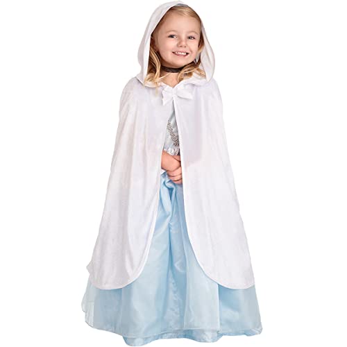 DEBAIJIA Mädchen Umhang Prinzessin Cape mit Kapuze Warm Kostüm Umhang Kinderer Party Kostüm Karneval Party Outfits Weihnachten Familie Festival Geschenk (Weiß-70) von DEBAIJIA