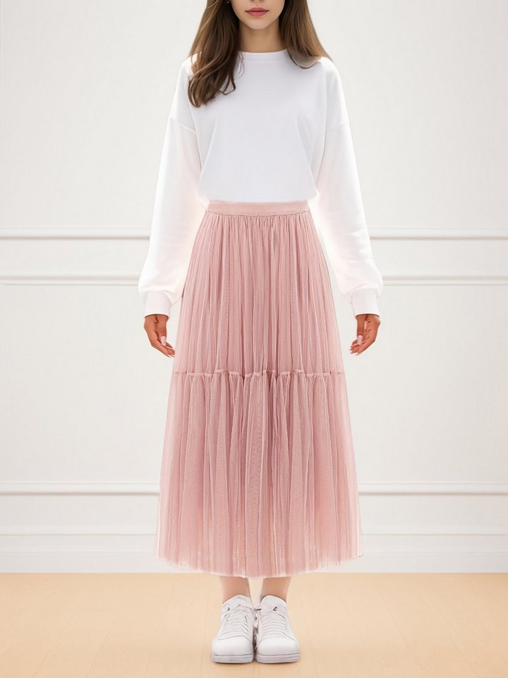 DEBAIJIA Meshrock Damen hoher Taille rock Falten Strand Maxirock von DEBAIJIA