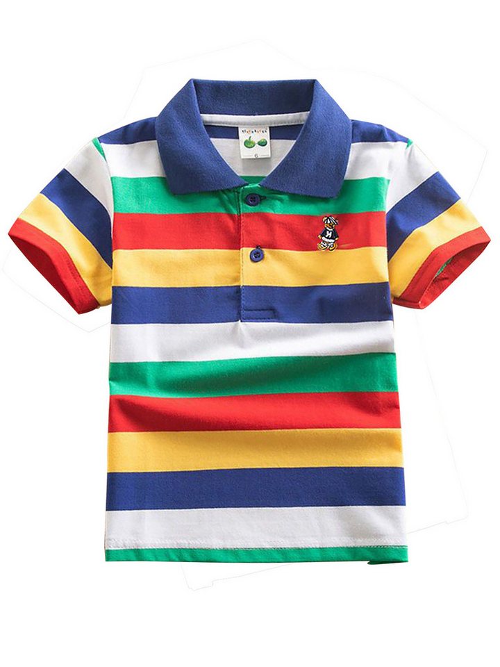 DEBAIJIA Poloshirt Jungen Poloshirt Kinder 1-12T Baumwolle Atmungsaktiv Sommer von DEBAIJIA