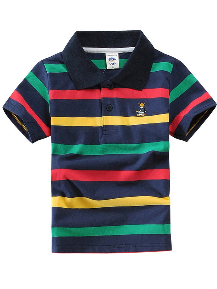 DEBAIJIA Poloshirt Jungen Poloshirt Kinder 1-12T Baumwolle Atmungsaktiv Sommer von DEBAIJIA