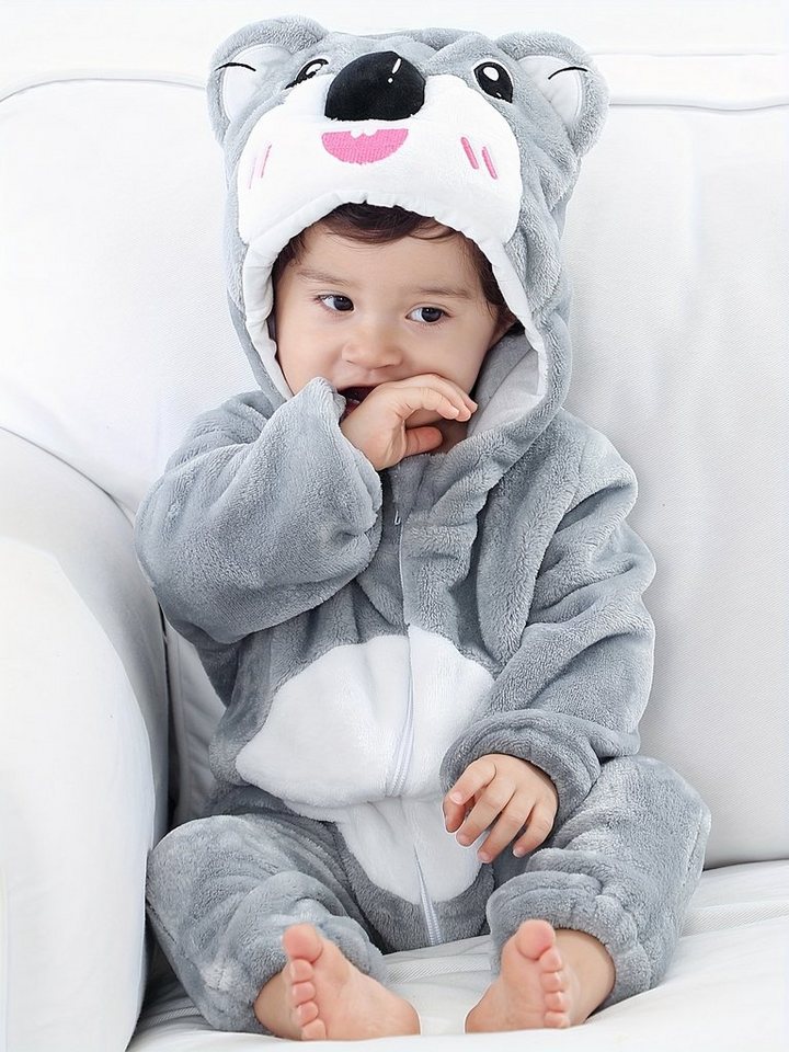 DEBAIJIA Pyjama DEBAIJIA Baby 0-24M Tier Winter Strampler Junge Mädchen Süß Pyjama von DEBAIJIA