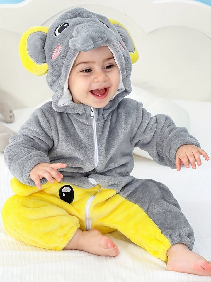 DEBAIJIA Pyjama DEBAIJIA Baby 0-24M Tier Winter Strampler Mädchen Junge Süß Pyjama von DEBAIJIA