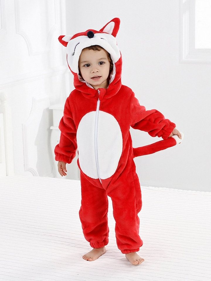 DEBAIJIA Pyjama DEBAIJIA Baby Spielanzug 0-36M Flanell Winter Tier Strampler Pyjama von DEBAIJIA