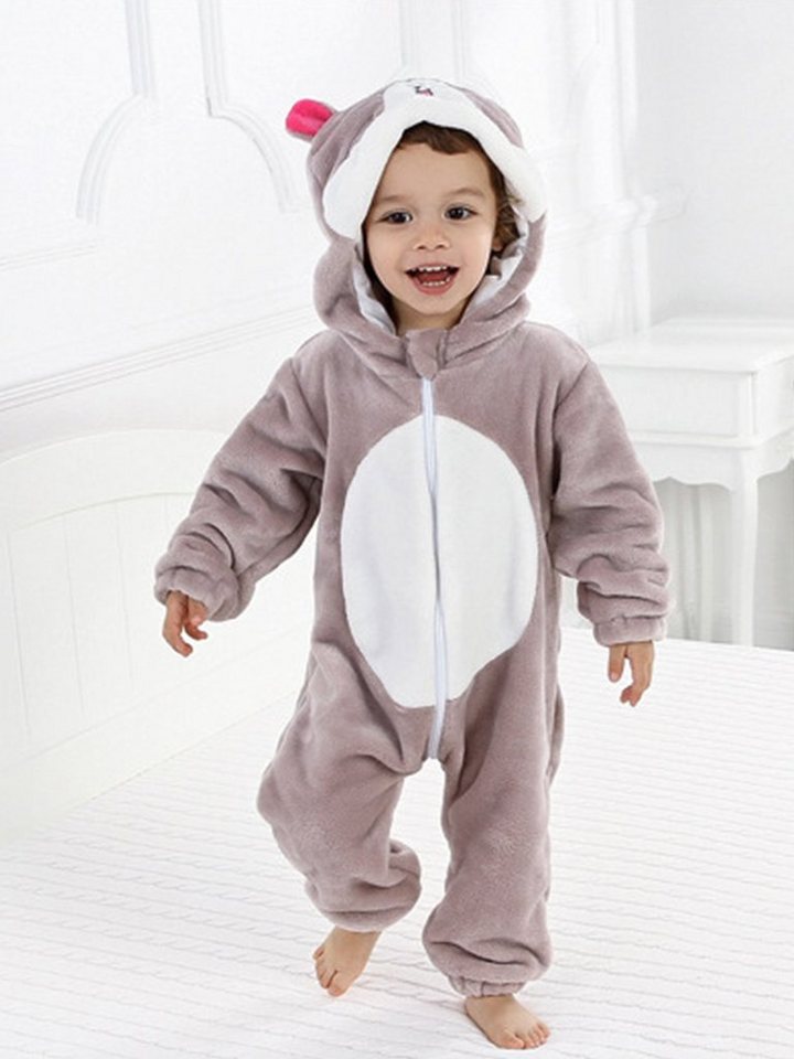 DEBAIJIA Pyjama DEBAIJIA Baby Spielanzug 0-36M Tier Winter Flanell Strampler Pyjama von DEBAIJIA