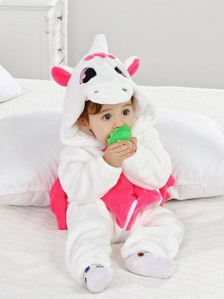 DEBAIJIA Pyjama DEBAIJIA Baby Spielanzug 0-36M Winter Tier Flanell Strampler Pyjama von DEBAIJIA
