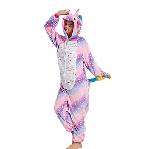 DEBAIJIA Schlafanzüge Erwachsene Tier Kostüme Pyjama Flanell Unisex Warm Cosplay Overall Nachtwäsche Onesie Neuheit Tieranzüge Jumpsuit （Himmelspferd-10-L） von DEBAIJIA