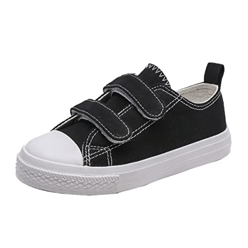 DEBAIJIA Segeltuchschuhe Kind Sneaker Junge Laufschuhe Turnschuhe Mädchen Sportschuhe rutschfeste Freizeitschuhe Straßenlaufschuhe EU 34-A-Schwarz von DEBAIJIA