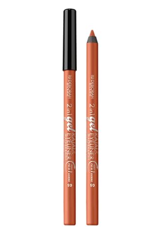 Deborah Milano Kajal 2-in-1 Eyeliner und wasserfester Eyeliner, 05 Bronze, langanhaltend, wasserfest, ultra-pigmentiert und cremig, verleiht einen intensiven und definierten Blick, 1,21 g von DEBORAH