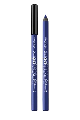 Deborah Milano 2-in-1 Eyeliner, Kajal und Eyeliner, wasserdicht bis 24 Stunden, lange Lebensdauer, intensive Pigmente und Butterrosa Textur, verleiht einen intensiven und definierten Look, 07 Blau von DEBORAH