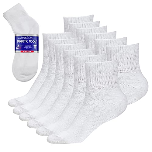 DEBRA WEITZNER Diabetiker Socken für Männer 10-13/8-12,5 Knöchel weiß von DEBRA WEITZNER