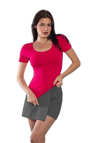 DECADE - Damen Shirt Sommer, Kurzarm, Rundhalsausschnitt, V1L1041S, Fuchsie, S DECADE - Damen Shirt Sommer, Kurzarm, Rundhalsausschnitt, V1L1041S, Fuchsie, S von DECADE