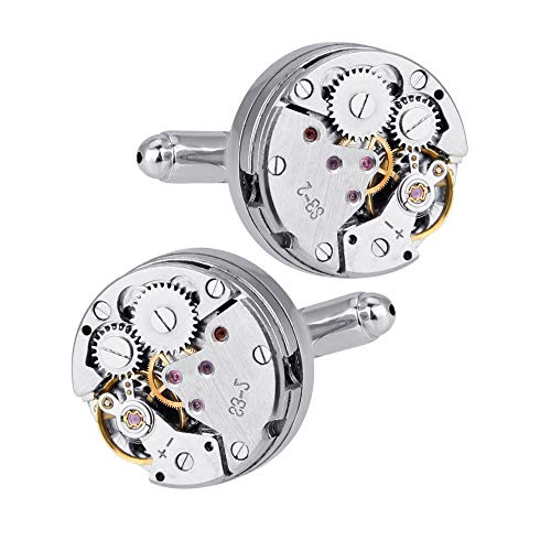 DECARETA Manschettenknöpfe Handgemachtes Cufflinks Herren Manschetten Knöpfe Zahnräder Uhrwerk Mechanisches Herrenhemd Dekoration Geschenk der Männer-ein Paar von DECARETA