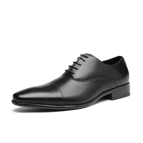 DECARSDZ Klassische Herren-Schnürschuhe, formelle Oxford-Kleiderschuhe, Hochzeitsschuhe, Schwarz-1, 44.5 EU von DECARSDZ