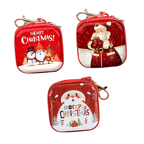 3-Teilige Geldbörse Mit Reißverschluss Reisebrieftasche Weihnachtsbaumschmuck Ornamente Weihnachts-Münzbeutel Mini-Weihnachtsbaum-Geldbörse Anhänger von DECHOUS