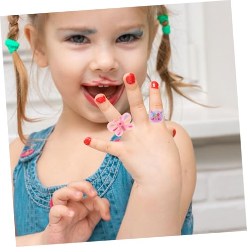 DECHOUS 1 Schachtel Teiliges Einhorn Ring aus Leichtem Kunststoff Verstellbare Cartoon Schmuckringe für Mädchen Jahre Sichere Kinderringe als Bunte Mitgebsel für Kindergeburtstag von DECHOUS