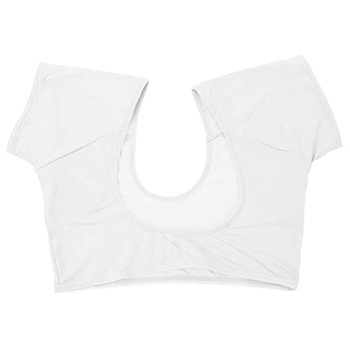 DECHOUS 1 Stück Atmungsaktive Achselpads Schweißabsorbierende Weste mit Waschbaren Unterarm Pads gegen Schweißflecken für Damen und Herren Weiß von DECHOUS