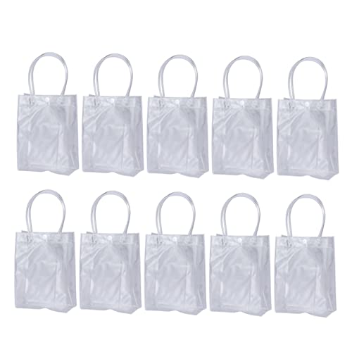DECHOUS 10 Stück Teiliges Transparente PVC Weintaschen Handliche wasserdichte Geschenkbeutel für Weinflaschen Vielseitig Einsetzbar für Hochzeiten Partys Feiern und Geschenkverpackungen von DECHOUS