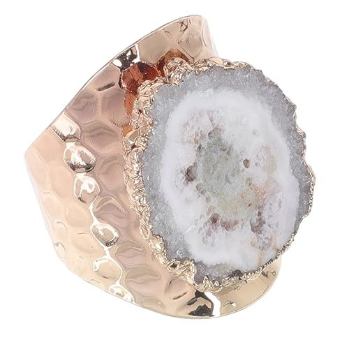 DECHOUS 1Stück Vergoldete Damenring mit Kristalldesign Unregelmäßiger Form für Besonderen Anlässe für Frauen Hochwertiger und Hautfreundlicher Schmuck von DECHOUS