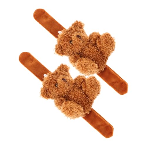 DECHOUS 2 Stück Plüsch Slap Armband mit Niedlichem Bärenmotiv Leichtes Bequemes Animal Theme Wristband für Partygeschenk und Geburtstagsdeko und Langlebig von DECHOUS