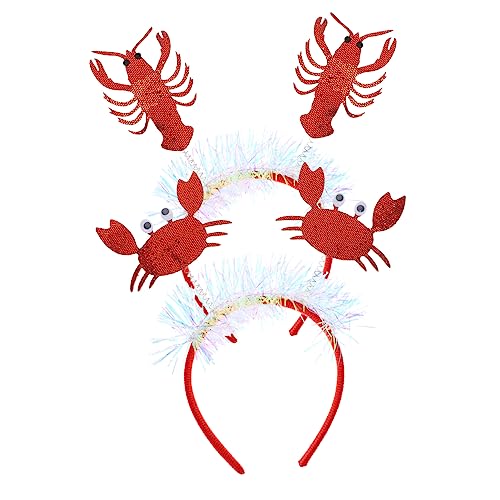 DECHOUS 2stücke Kreative Meerestier Stirnbänder Hummer Krabbe Haarschmuck Party Requisiten Kopfbedeckung Dekoration Für Junge Mädchen Und Erwachsene von DECHOUS