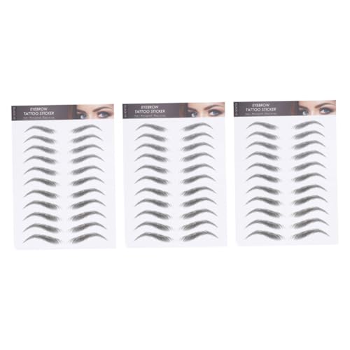DECHOUS 3 Blätter Wasserdichte Imitation Augenbrauen Aufkleber Temporäre Makeup Brow Sticker Einfache Anwendung für Natürliche Volle Augenbrauen Frei von Hautschäden Wiederverwendbar von DECHOUS