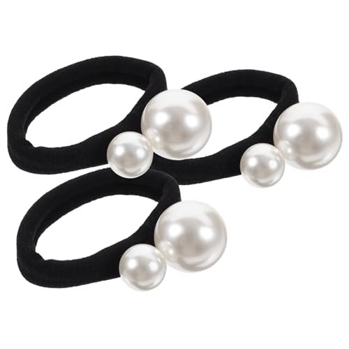 DECHOUS 3stücke -haargummis Für Damen Elastische Haargummis Mit Glitzerperlen Stilvolle Pferdeschwanzhalter Haaraccessoires Für Mädchen Und Frauen von DECHOUS