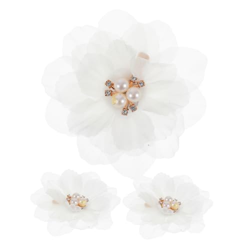 DECHOUS 3 Stück Teiliges Set Blumen Haarklammern mit Perlen Niedliche Haarspangen für Mädchen für Partys Weihnachten und Besondere Anlässe von DECHOUS