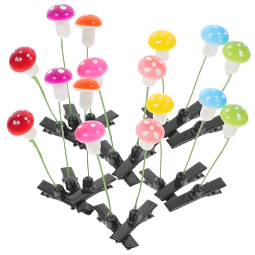 DECHOUS 30 Stück Pilz Haarnadeln Bobby Haarspangen Accessoire Für Mädchen Kleine Bunte Clips Pilze Abschlussball Pilz Clip Für Kopfbedeckungen Ausgefallene Pins Party Frauen von DECHOUS