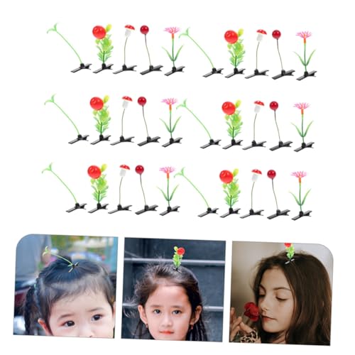 DECHOUS 30 Stück Teiliges Kawaii Haarklammern für Mädchen Bunte Simulation Pflanzen Haarspangen Komfortabel Einfach zu Tragen Modisches Haarschmuck Party Alltag Shopping und Reisen von DECHOUS